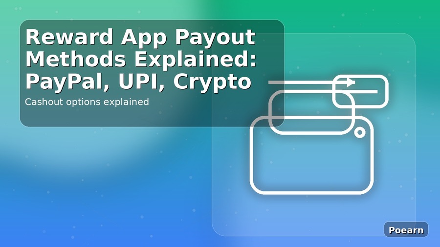 Reward App Payout Methods Explained: PayPal, UPI, Crypto
